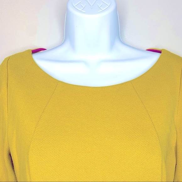 Boden Textured Cotton Lindsey Ponte Dress Yellow Size 6R - Picture 5 of 10